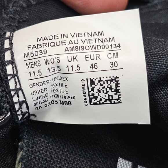 Converse Chuck Taylor All Star Canvas Low Top Sneakers Monochrome M5039 11.5 - Picture 4 of 10